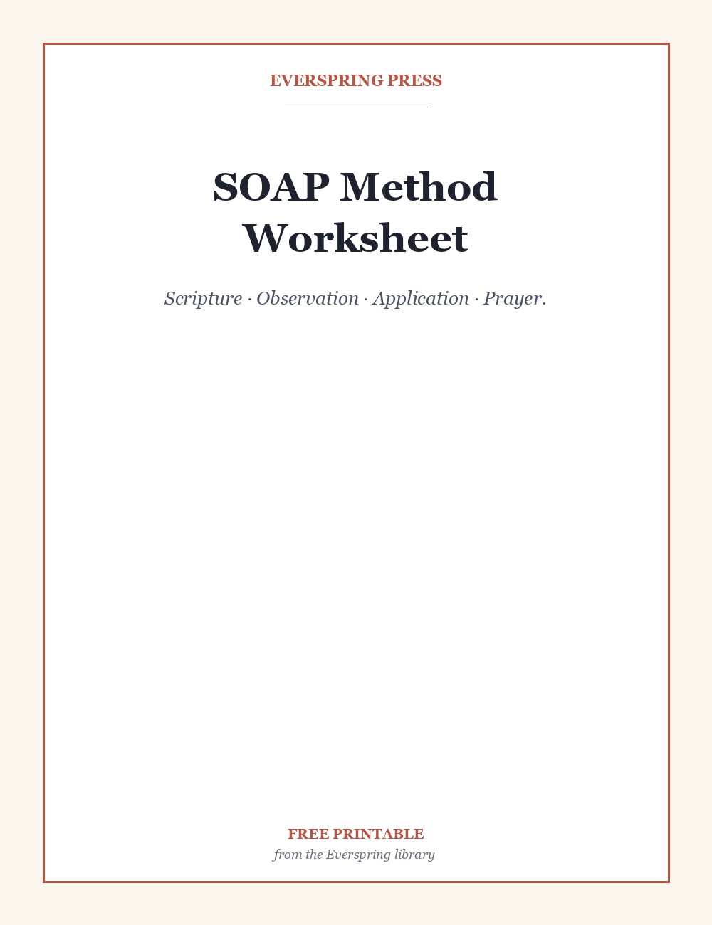 SOAP Method Worksheet