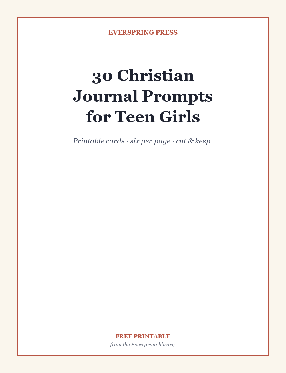 30 Journal Prompts for Teen Girls